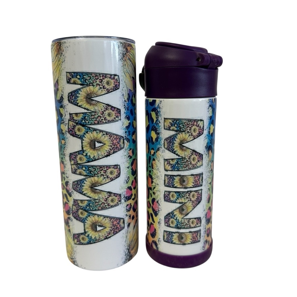 Mother’s Day Gift Mawmaw & Mini Sublimation Tumbler Set Sunflower